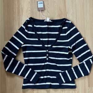 Boden Henley Ribbed Top